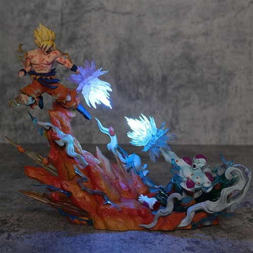 Figura Goku Vs Freezer 20x26cm Con Luz Dragon Ball Z Dbz