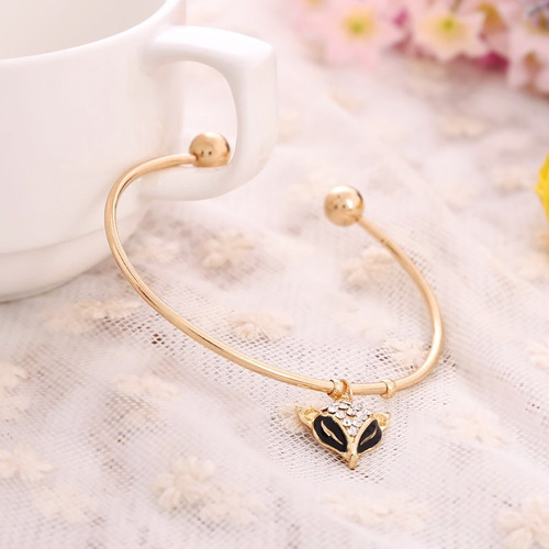 Pulseira Cuff Aberta Moderna Raposa Luxo Cristal Strass 3d