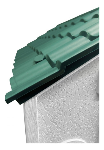 Casa Para Perros 75x63x65 Termica + Bebedero 3 En 1 Combo Verde