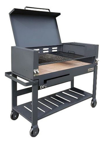 Parrilla Porteña Brogas Asador Movil Enlozado con Fogonero Plancha Bifera Mesa