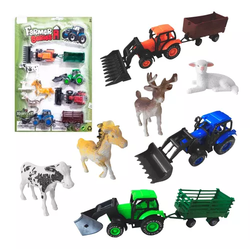 Juego de figuras de animales de granja, 40 piezas de tractor de juguete de  granja con figuras de animales de granja de plástico, juego de granja y