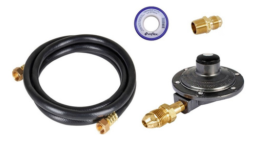 Kit De Regulador 1 Vía De Gas L.p Con Manguera Flexible 1 M