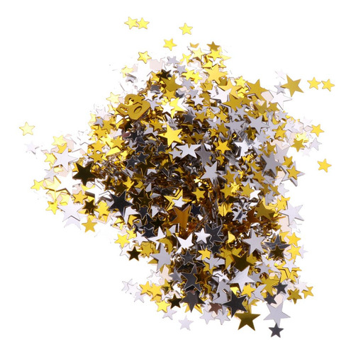 2x De Confeti De Espolvoreado De Estrellas Metálicas