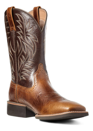 Botas De Cowboy Ocidentais Com Bico Largo E Entalhadas