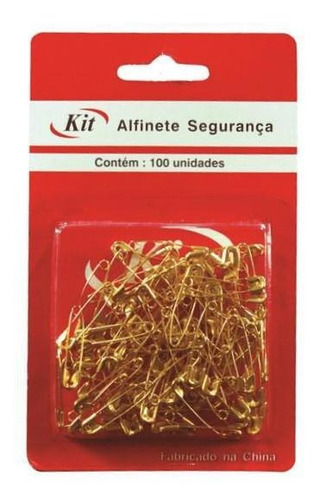 Alfinete De Segurança Cor Ouro 100 Uni - Kit