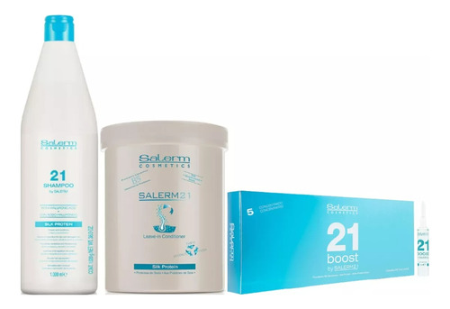 Salerm 21 - Champú 1l+acondicionador 1l + 8 Ampolletas Boost