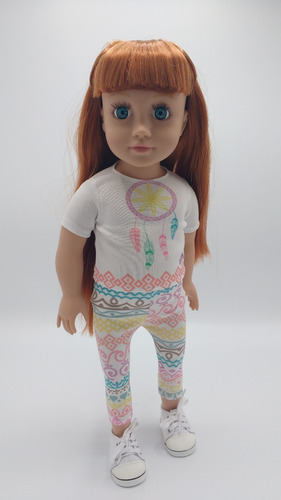 Imagen 3 de 5 de Witty Girls Calza Remera Boho Ropa Muñecas 45 Cm/18 PuLG