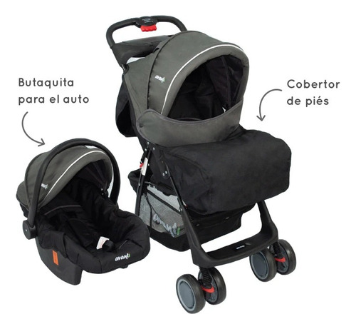 Cochecito Cuna Bebé Travel System Avanti Con Huevito Color Rojo