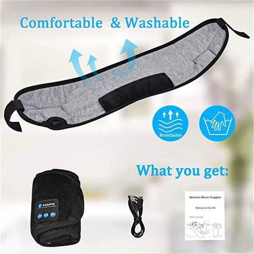 Antifaz Para Dormir Bluetooth Ajustable Respirable Y Cómodo