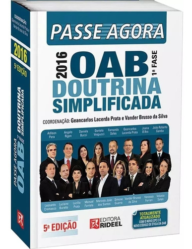 Livro: Passe Agora- Oab Doutrina Simplificada- 1ª Fase -2016