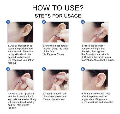 Lifting Facial Parche, Adhesivos Adhesivos Elásticos Ultra
