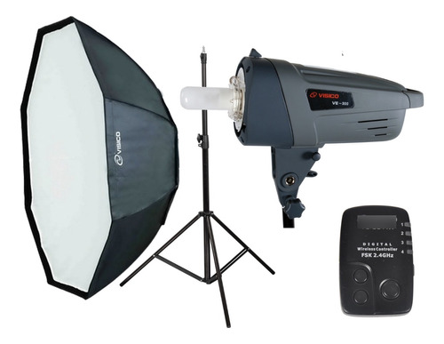 Kit Flash Estudio Visico 300w Soft Octo120cm Pie P/ Newborn