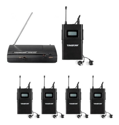 Monitores In Ear Takstar 6 Canales Wpm200 Uhf 5 Receptores