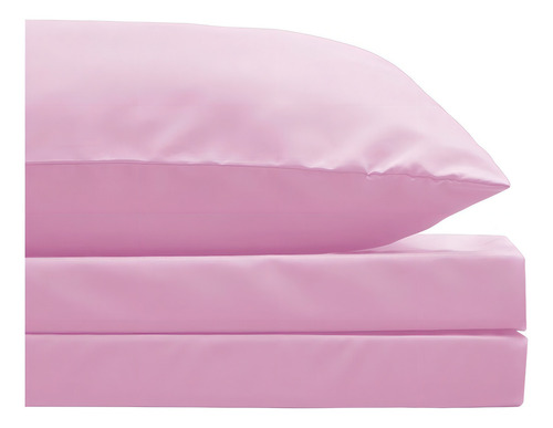 Juego De Sabanas Matrimonial Ultrasoft Microfibra Rosa Claro Diseño De La Tela Liso