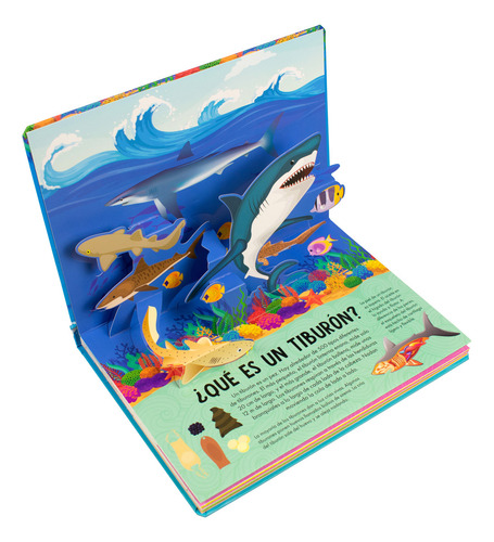 Tiburones Naturaleza En 3d Pop Up David Hawcock Tapa Dura Edición 1 Español 2023 Editorial Silver Dolphin Infantil