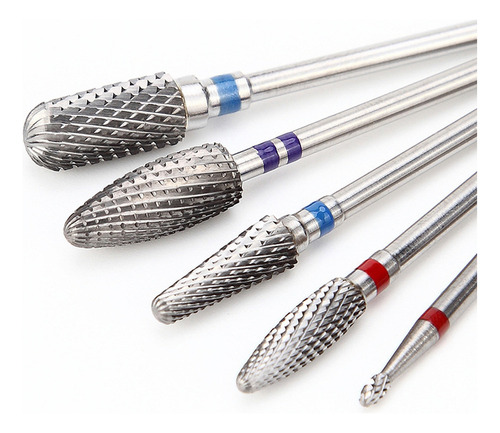 W Cabeça De Lixar Unhas 5 Brocas De Prata