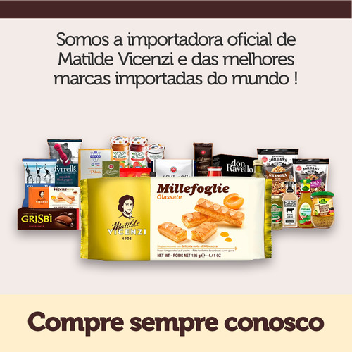 Biscoito Mil Folhas Cobertura Açucarada Damasco Vicenzi 125g