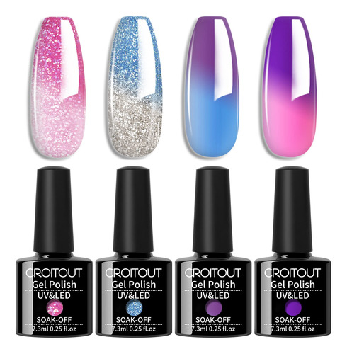 Croitout Kit De Esmalte De Unas De Gel Que Cambia De Color,