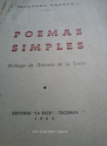 Poemas Simples, Nicandro Pereyra ,la Raza, 42, Dedicado