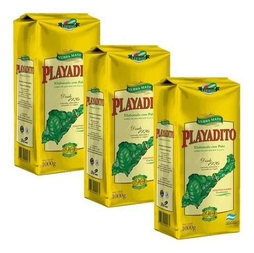 Yerba Mate Playadito Suave Suave Sabor Sin Sabor Sin Tacc En Bolsa 1 kg