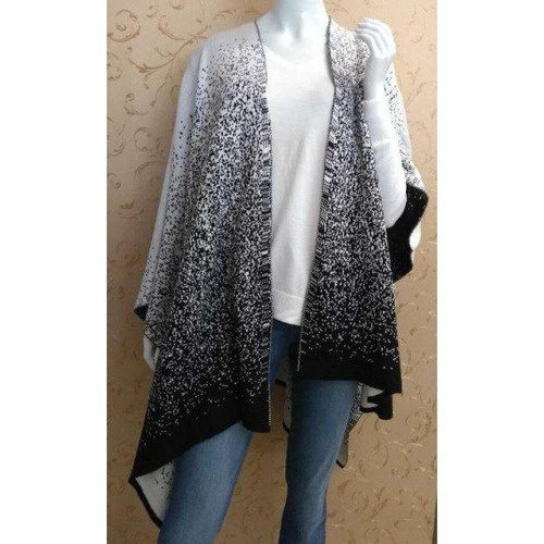 Kimono Sobretudo Fio Jule Malhas - Preto