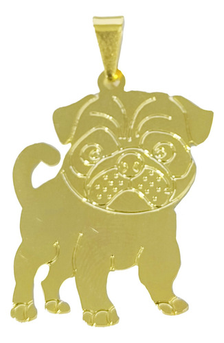 Colgante Perro Pug Enchapado Oro 18k