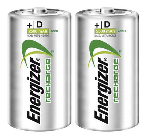 Pilas Recargables Energizer D Blister 2 Unidades 2500mah