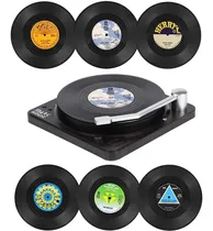 Comprar Posavasos 6 Vinilos + Soporte Tipo Tocadisco. Estilo Vintage