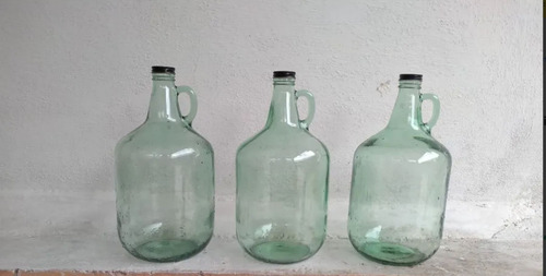 Botellas De 4 Litros De Vidrio Y Tapas (caja Con 6 Piezas) Verde Georgia
