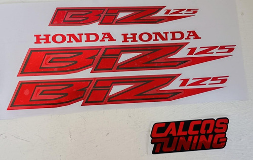 Calco Honda Biz 125 Rojo Cromado