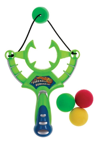 Brinquedo Estilingue Lança Bolas Soft Com 03 Bolas Plástico