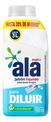 Jabón Líquido Ala  Diluir Botella 500ml 3l Pack 2 Unid