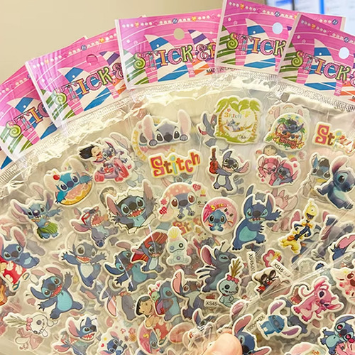 Set De 12 Plantillas De Stickers Calcomania Lilo Stitch
