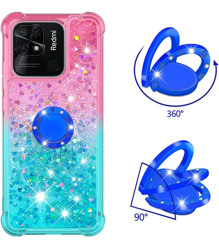 Funda Protectora De Tpu Para Xiaomi Redmi 10c Con Efecto Arena Movediza Brillante Con Efecto Arena Movediza Con Funda Protectora En Cuatro Esquinas