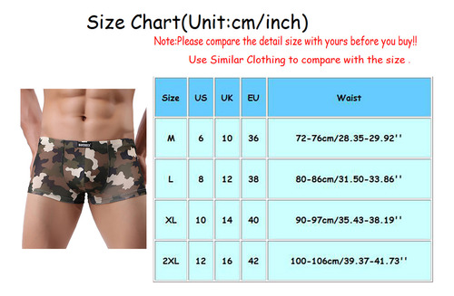 Calzoncillos Con Estampado De Camuflaje Suave Para Hombre