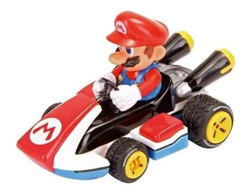 Mario Kart Mario Bros Escala 1/43 Carrera 7,5cm Largo Gomas 