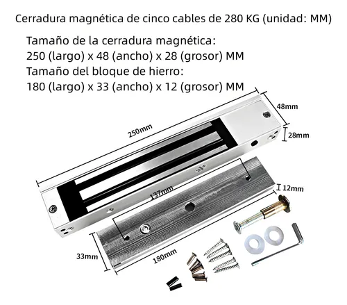 Cerradura Retenedor Electromagnetica 280kg 12v /490