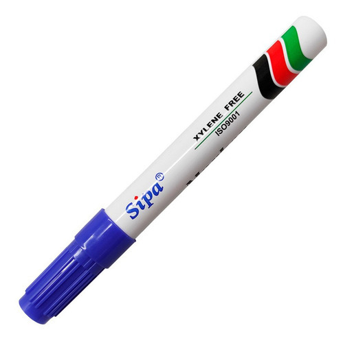 Marcador Permanente Sipa Marker Azul 4.5 Mm Punta Cincel