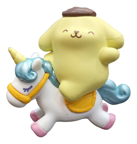 Combo Figura Kitty Caballito Pochaco Y Pompurin Unicornio