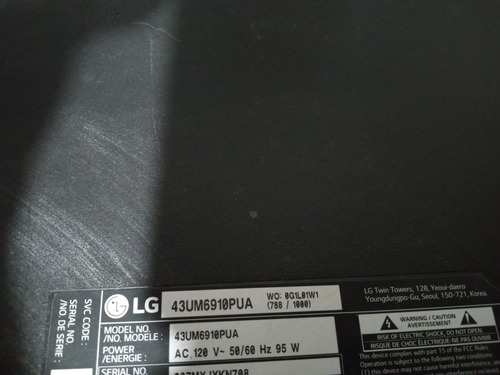 Tarjeta Fuente Lg 43um6910pua (lgp43dj-17u1) *631 (Usado)