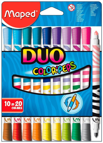 Imagen 4 de 6 de Marcadores Maped Colorpeps Duo X10 20 Colores Educando