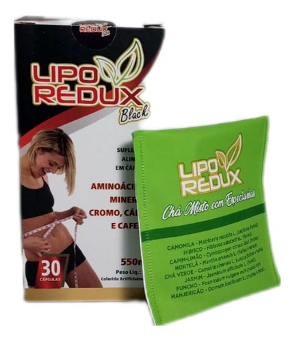 Liporedux Black. Quemador De Grasa. + 10 Té Detox Liporedux