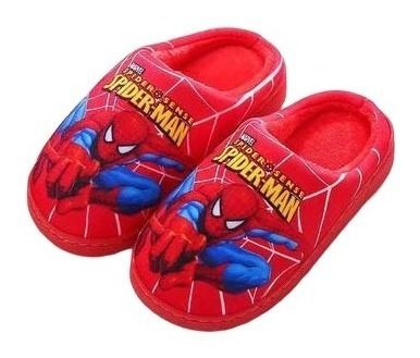 Pantuflas Spiderman Niños Peluche Cómodas Pantufla
