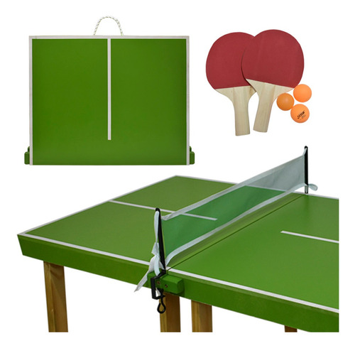 Mesa De Ping Pong Plegable En Valija C/accesorios Para Niños