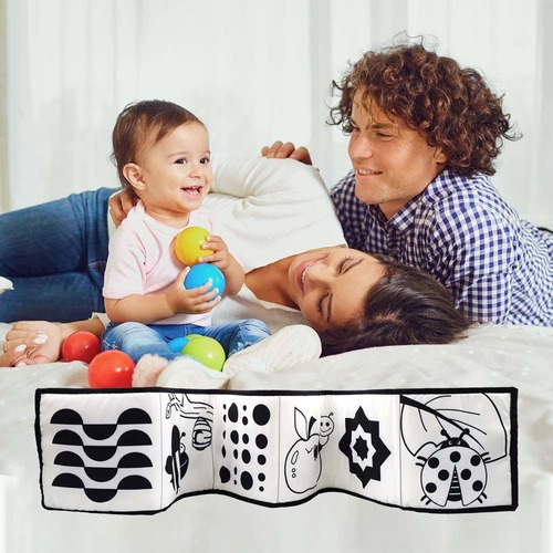 Montessori Toy Libro De Tela Suave En Blanco Y Negro Para Be