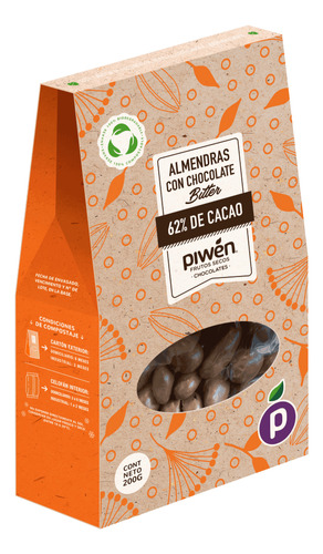 Piwén Almendras Chocolate Bitter 200gr