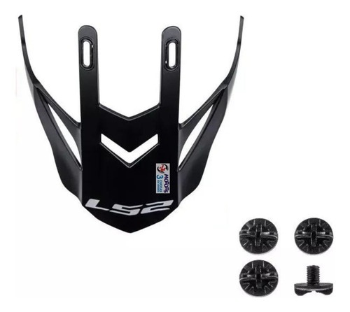 Jm Visera Peak Casco Motocross Ls2 Mx 436 Negra Con Tornilos