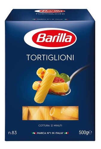 Imagen 1 de 2 de Fideos Italianos Pasta Barilla Tortiglioni 500g Env Gra Caba