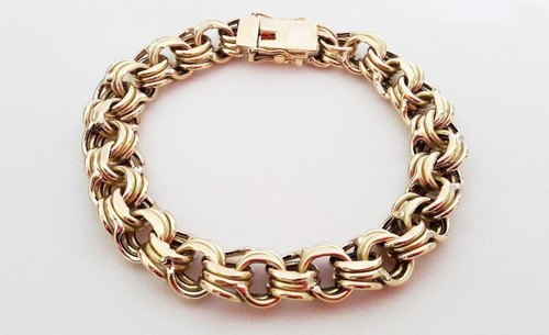 Pulseira Friso Triplo 24 Gramas 11mm Ouro 18k 750