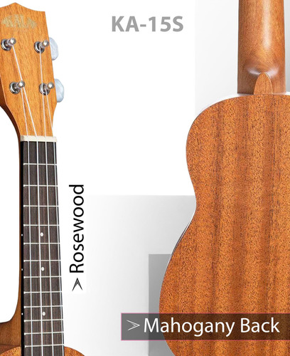Ukulele Soprano Kala Ka-15s Satin Mahogany Con Bundle De